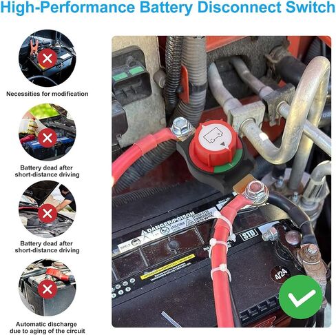 Linkstyle Side Post Battery Disconnect Switch 12-48V 275A Heavy Duty Car Battery Kill Switch with Brass Terminals, On Off Power Cut Off Switch for Automotive RV Marine Boat Truck Solar in Saudi Arabia