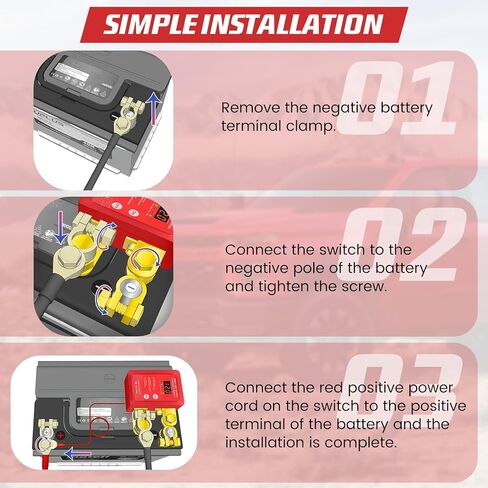 مفتاح فصل البطارية عن بعد 12 فولت 240 أمبير - مفتاح قتل مضاد للسرقة للسيارة/الشاحنة/RV مع شاشة عرض جهد LED وتيار الاستعداد 0.001 أمبير in Kuwait