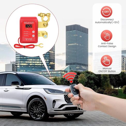 مفتاح فصل البطارية عن بعد 12 فولت 240 أمبير - مفتاح قتل مضاد للسرقة للسيارة/الشاحنة/RV مع شاشة عرض جهد LED وتيار الاستعداد 0.001 أمبير in Kuwait