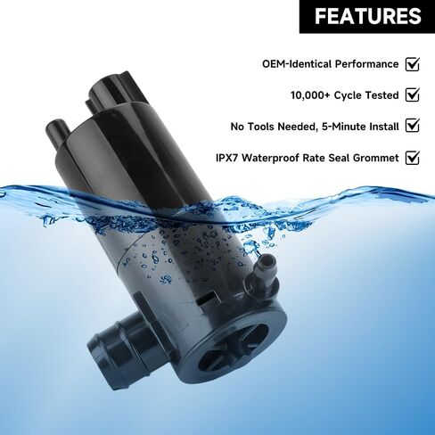 Windshield Washer Motor Pump for Nissan Maxima 2009-2014 / NV200 2013-2021 for Nissan Versa/Rogue | High-Pressure Spraying | Windshield Washer Pump | Replace Part 28920-JA00A in Saudi Arabia