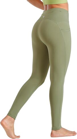 ALLZERO Women's Leggings with Pockets Tummy Control Workout 26" High Waisted Brushed Lined Warm Yoga Pants Fall Winter in Saudi Arabia