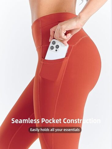 ALLZERO Women's Leggings with Pockets Tummy Control Workout 26" High Waisted Brushed Lined Warm Yoga Pants Fall Winter in Saudi Arabia