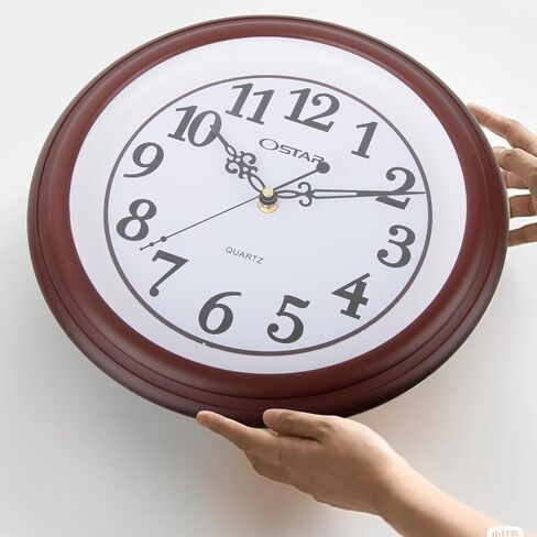 OSTAR Atomic Wall Clock, 11 Inch Round Battery Operated Clock (Gold) in Saudi Arabia