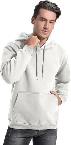Kissonic Men's Fleece Hoodie Pullover Long Sleeve Sherpa Lined Warm Hooded Sweatshirt in Saudi Arabia