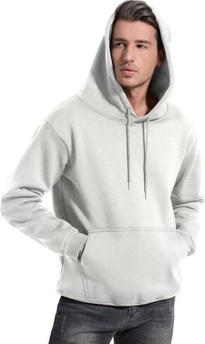 Kissonic Men's Fleece Hoodie Pullover Long Sleeve Sherpa Lined Warm Hooded Sweatshirt in Saudi Arabia