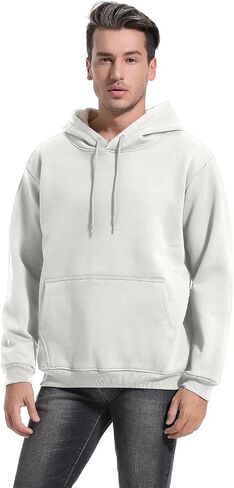 Kissonic Men's Fleece Hoodie Pullover Long Sleeve Sherpa Lined Warm Hooded Sweatshirt in Saudi Arabia