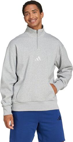 adidas Men's All Szn Fleece Quarter-Zip Crewneck Sweatshirt in Saudi Arabia