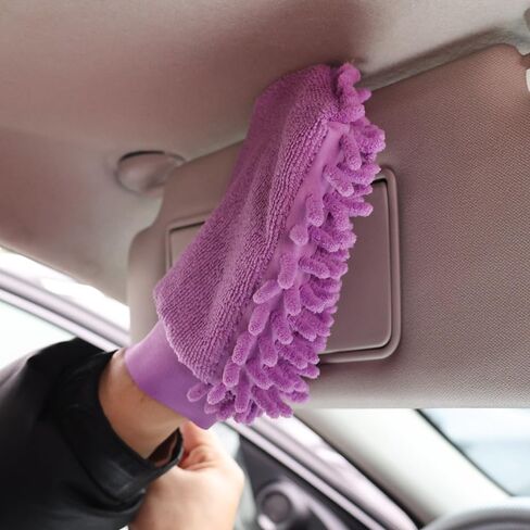 Double-Sided Car Care Cleaning Gloves Chenille Towel Mitt Microfiber Washing Tools Gloves Brushes Soft Rags Cloth (1Pcs-Random Color) in Saudi Arabia