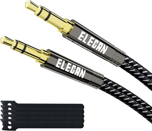 3.5mm AUX Cable 10 Ft/2 Pack (Hi-Fi Sound-Zinc Alloy Case-OD 3.5MM-Ultra Slim&Soft) Auxiliary Stereo Audio Cable Braided 1/8 inch 3.5 mm AUX Cord for Headphones,Car,Home Stereos, Speaker,Phones in Saudi Arabia