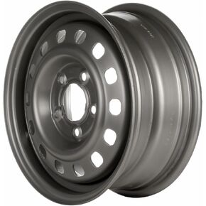 حافة عجلة فولاذية مقاس 14 بوصة لسيارة GM FWD موديل 1985-1991 (تصميم 14 فتحة) - عجلة فولاذية من مصنع ريمان باللون الفضي in Kuwait