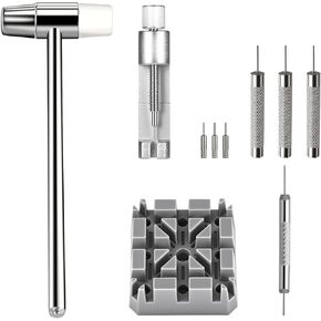 Watch Link Removal Kit, All Metal Watch Strap Link Removal, Sizing Kit with Pin Punches, Extra Pins, Hammer for Watch Band Strap Adjustment in Saudi Arabia