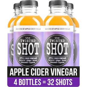 The Twisted Shot | Organic Apple Cider Vinegar Wellness Shots with Ginger, Turmeric, Honey, Cinnamon and Cayenne | Digestion, Immunity and Gut Health Support | Ready to Drink | 6, 2 oz Mini Bottles in Saudi Arabia