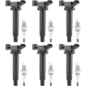 حزمة ملف الإشعال UF582 وشمعات إشعال إيريديوم مجموعة من 4 قطع متوافقة مع 2006 2007 2008 2009 2010 2011 Honda Civic 1.8L استبدال #GN10324، 5C1637 in Kuwait