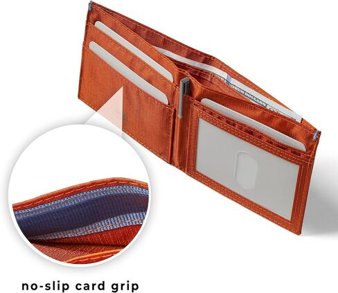 محفظة Allett ID، باللون الأزرق النيلي | نايلون، حجب RFID | محفظة نحيفة ثنائية الطي، مقاومة للماء، متينة، رفيعة، جيب أمامي | يحمل 4-12+ بطاقات، نقدًا in Kuwait