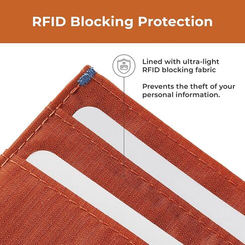 محفظة Allett ID، باللون الأزرق النيلي | نايلون، حجب RFID | محفظة نحيفة ثنائية الطي، مقاومة للماء، متينة، رفيعة، جيب أمامي | يحمل 4-12+ بطاقات، نقدًا in Kuwait