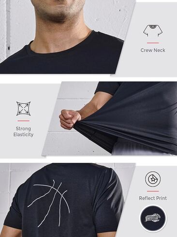 Men's Workout Gym T-Shirts Running Athletic Short Sleeve Quick Dry Shirt Tops Tee in Saudi Arabia