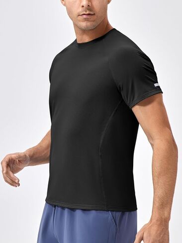 Men's Workout Cooling Running Shirts Quick Dry Short Sleeve Reflective Stripe Athletic Gym T-Shirts 41230YD in Saudi Arabia