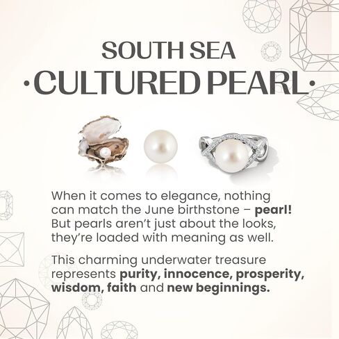 Angara South Sea Pearl Solitaire Ring for Women | Classic South Sea Pearl Ring in 14K Solid Gold/Platinum | April Birthday, Anniversary, Gemstone Jewellery Gift in Saudi Arabia