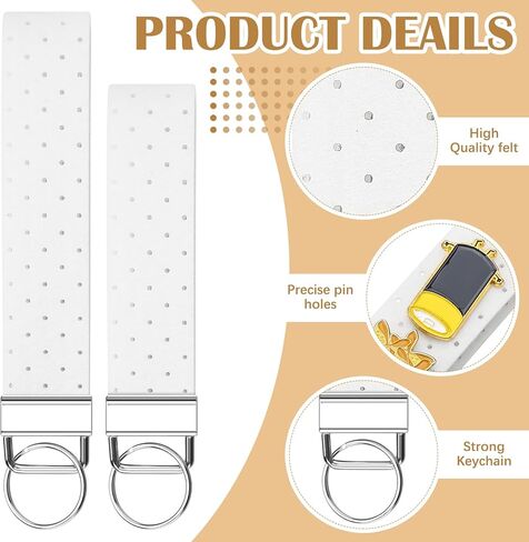 2 Pcs Portable Pin Display Keychains 2 Different Size Felt Rectangle Bag Charm for Pin Holder Backpack Brooch Badge in Kuwait