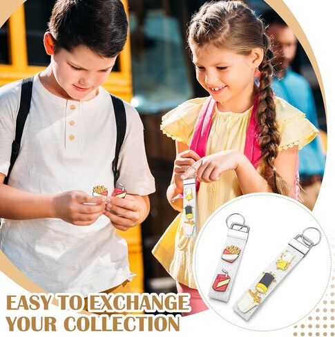 2 Pcs Portable Pin Display Keychains 2 Different Size Felt Rectangle Bag Charm for Pin Holder Backpack Brooch Badge in Kuwait