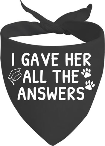 JXGZSO 1 Piece Graduation Dog Bandana I Gave Her All The Answers Dog Bandana Graduation Announcement Gift (All The Answers Dog) in Saudi Arabia