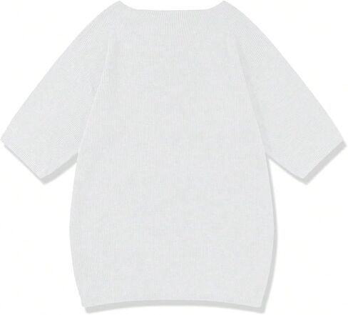 Verdusa Men's Drop Shoulder 3/4 Sleeve Sweaters Crew Neck Ribbed Knit Tops in Saudi Arabia