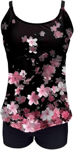 Tankini Swimsuits for Women Tummy Control High Waisted Two Piece Bathing Suit Tank Tops with Boyshorts Beach Outfits in Saudi Arabia