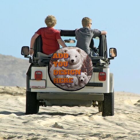 Personalized Spare Tire Cover Custom with Photo/Text/Logo - Waterproof Dust-Proof Heavy Duty Oxford Fabric Universal Fit for SUV, Truck, RV, Jeep, Trailer (25-36 Inch) - Unique Christmas Birthday Gift in Saudi Arabia