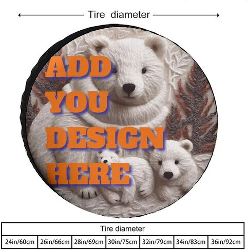 Personalized Spare Tire Cover Custom with Photo/Text/Logo - Waterproof Dust-Proof Heavy Duty Oxford Fabric Universal Fit for SUV, Truck, RV, Jeep, Trailer (25-36 Inch) - Unique Christmas Birthday Gift in Saudi Arabia