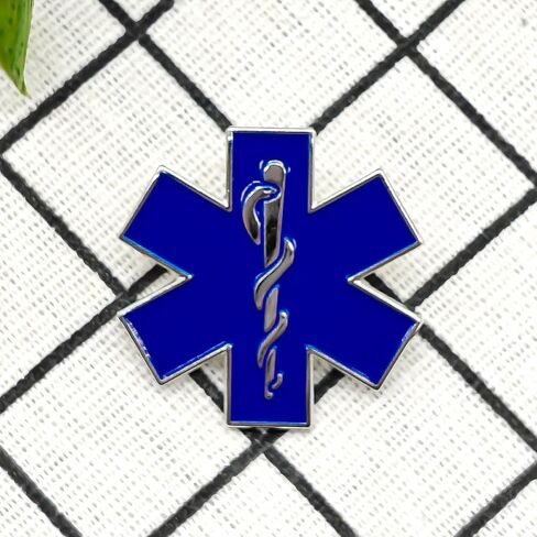 دبوس المينا Star of Life - سلسلة الموضوع - دبوس طية صدر السترة من المينا - شارة مطلية للملابس والحقائب والأشرطة in Saudi Arabia