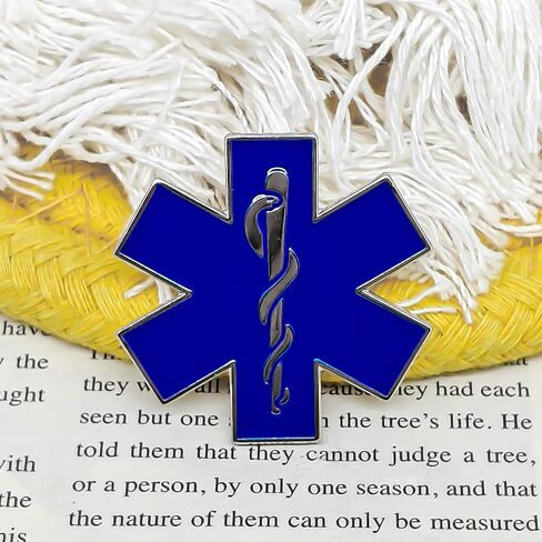 دبوس المينا Star of Life - سلسلة الموضوع - دبوس طية صدر السترة من المينا - شارة مطلية للملابس والحقائب والأشرطة in Saudi Arabia