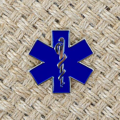 دبوس المينا Star of Life - سلسلة الموضوع - دبوس طية صدر السترة من المينا - شارة مطلية للملابس والحقائب والأشرطة in Saudi Arabia