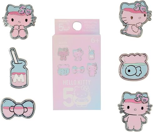 دبوس صندوق غامض شفاف ولطيف للذكرى السنوية الخمسين لـ Loungefly Sanrio Hello Kitty (دبوس عشوائي واحد) in Saudi Arabia