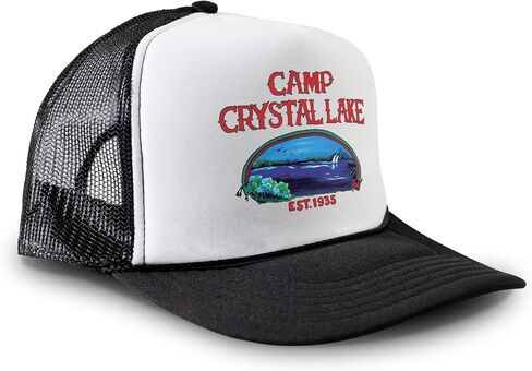Black Rabbit Camp Crystal Lake 80s Horror Inspired Retro Scary Movie Gifts Snapback Hat Cap in Kuwait