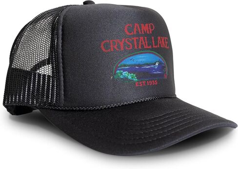 Black Rabbit Camp Crystal Lake 80s Horror Inspired Retro Scary Movie Gifts Snapback Hat Cap in Kuwait