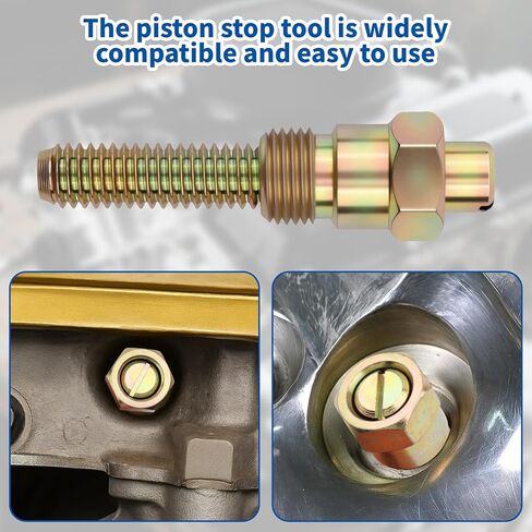 1PCS Top Dead Center Locater Screws into 14mm Spark Plug Hole Piston Stop Tool, Universal Cylinder Head for CAM-indexing, Valve Adjustment and Distributor Installation in Saudi Arabia