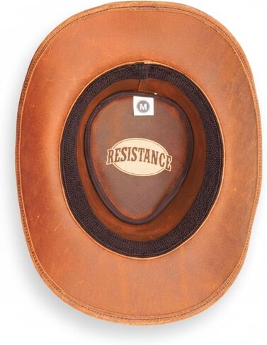 RESISTANCE Australian Leather Hat with Crocodile Band Teeth - Dundee Style | Outback Hat for Men and Women in Saudi Arabia
