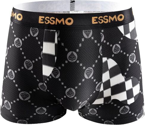 5 Pack Men's Boxer Briefs Durable Soft Support Pouch No Ride up Breathable Underwear for Men in Saudi Arabia