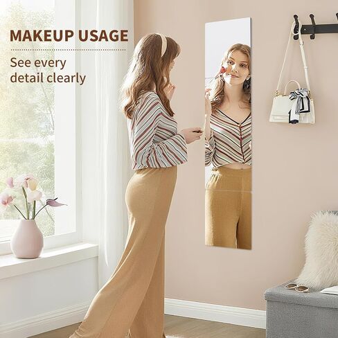 4-Piece Thick Acrylic Mirror Set for Walls, 12 x 12 inch self-Adhesive Frameless Small Mirror Tiles, Flexible Plastic Lenses for Bedroom, Home, and Gym Doors (4 pcs 12x12inch) in Saudi Arabia