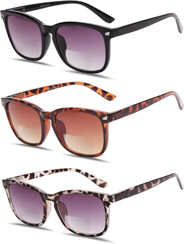 3 Pack Bifocal Reading Sunglasses for Women,UV400 Protection Spring Hinge Sun Readers Glasses for Outdoor in Saudi Arabia