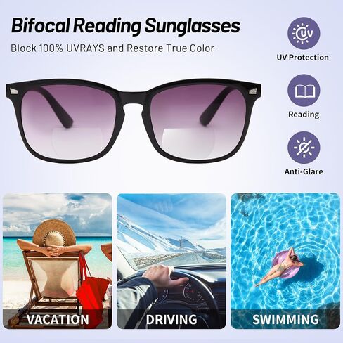 3 Pack Bifocal Reading Sunglasses for Women,UV400 Protection Spring Hinge Sun Readers Glasses for Outdoor in Saudi Arabia