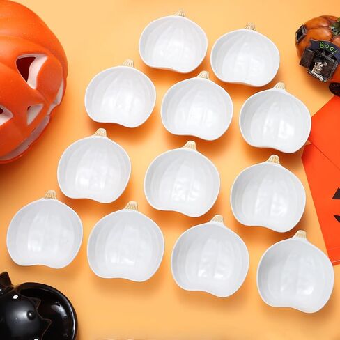 Kolewo4ever 12 Pieces Ceramic Pumpkin Bowl 6 Ounces Ramekins Small Pumpkin Shaped Bowls Orange Dinnerware Pumpkin Decoration for Fall Halloween Thanksgiving Serving Dip, Sauce, Condiments,Snack in Kuwait