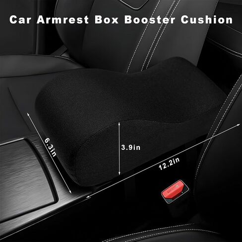 Car Center Console Cover, 12.2"×6.3"×3.9" Soft Comfortable Memory Foam Armrest Cushion Pad, Universal Arm Rest Seat Box Pillow Protector for Most Vehicles, Car Accessories in Saudi Arabia