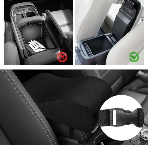 Car Center Console Cover, 12.2"×6.3"×3.9" Soft Comfortable Memory Foam Armrest Cushion Pad, Universal Arm Rest Seat Box Pillow Protector for Most Vehicles, Car Accessories in Saudi Arabia