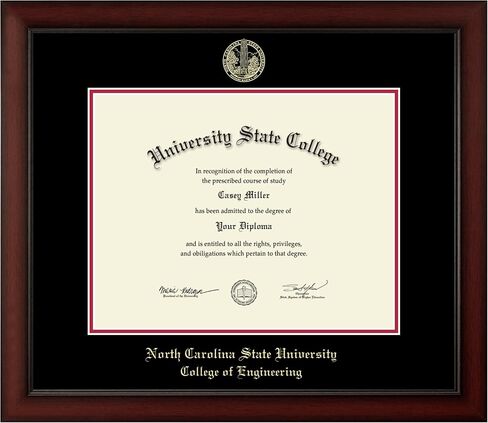 North Carolina State University College of Engineering 14" w x 11" h Diploma Frame - Fits a bachelor's, master's and phd - Gold Embossed Diploma Frame in Saudi Arabia