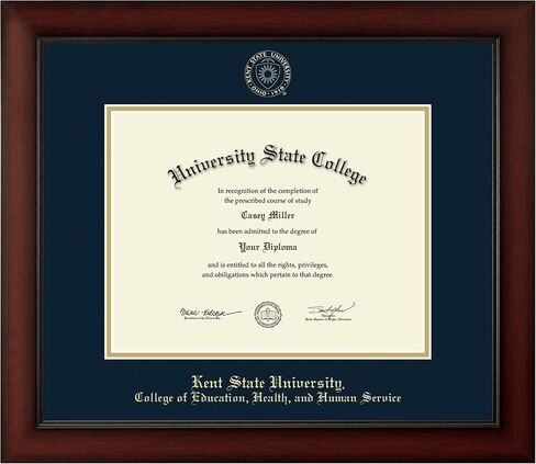 Kent State University College of Education, Health, and Human Services 11" w x 8.5" h Diploma Frame - Fits a master's and phd - Gold Embossed Diploma Frame in Saudi Arabia