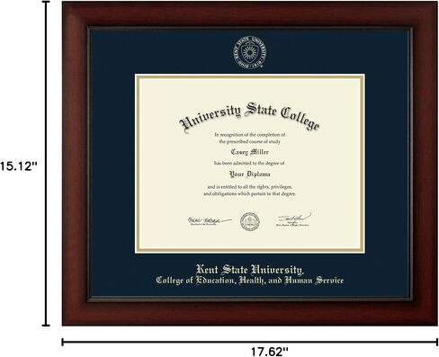 Kent State University College of Education, Health, and Human Services 11" w x 8.5" h Diploma Frame - Fits a master's and phd - Gold Embossed Diploma Frame in Saudi Arabia
