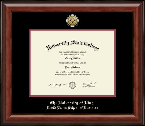 The University of Utah David Eccles School of Business 11" w x 8.5" h Diploma Frame - Fits a bachelor's, master's and phd - Gold Engraved Medallion Diploma Frame in Saudi Arabia