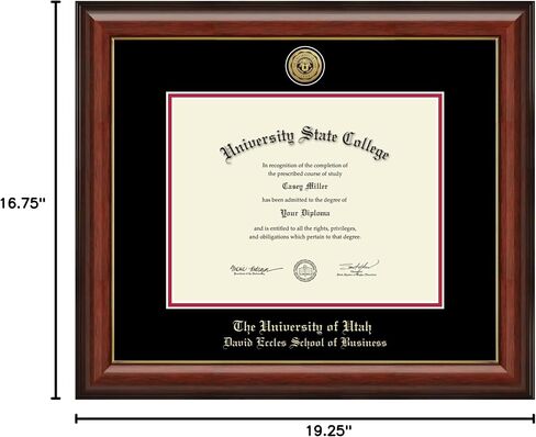 The University of Utah David Eccles School of Business 11" w x 8.5" h Diploma Frame - Fits a bachelor's, master's and phd - Gold Engraved Medallion Diploma Frame in Saudi Arabia