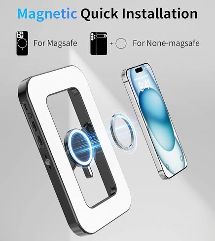 TONEOF 80 LED Portable Selfie Light,Rechargeable Phone Light with Clip,3 Light Modes 2000mAh Video Fill Light,Lighting for Video Recording, Makeup,Live Streaming,Vlog,Tablet/Laptop/Webcam White in Kuwait